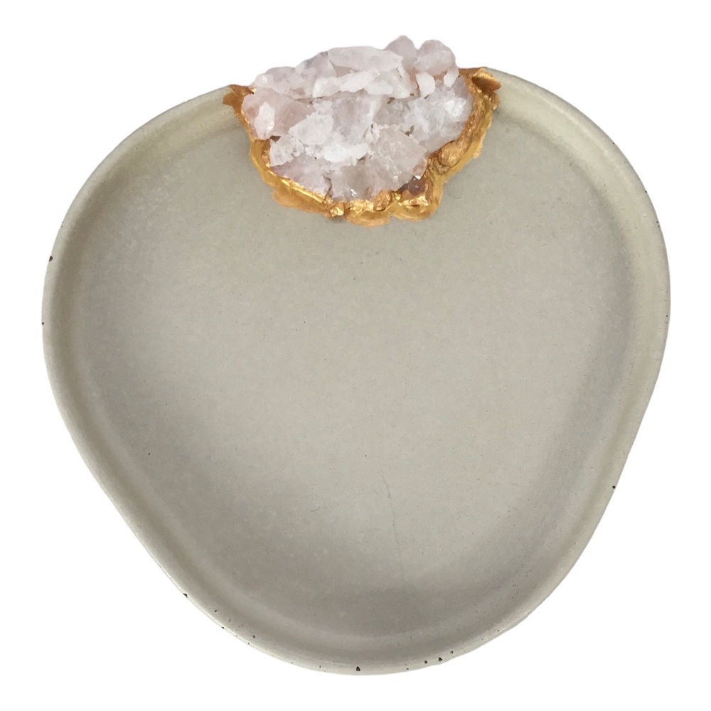 Orange Blossom Design Trinket Tray with Rose Quartz